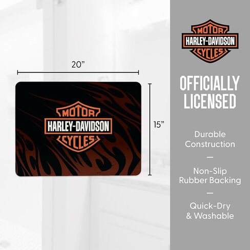 Northwest Harley-Davidson Grunge Flames Small Mat, Motorcycle Inspired Non-Slip Floor Accent, 15 x 20 in in Saudi Arabia