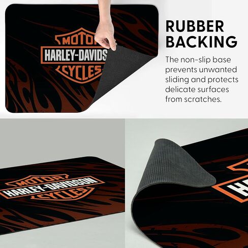Northwest Harley-Davidson Grunge Flames Small Mat, Motorcycle Inspired Non-Slip Floor Accent, 15 x 20 in in Saudi Arabia