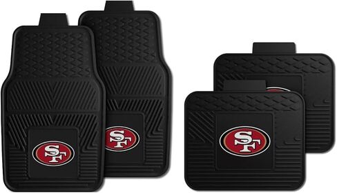 Fanmats San Francisco 49ers Set of 4 Car Mats for Cars, SUV, Pickups - All Weather Technology Protection, Deep Reservoir Design, Universal Fit - 3D NFL Team Logo - 29"x17" Front - 14" x 17" Rear Mat in Saudi Arabia