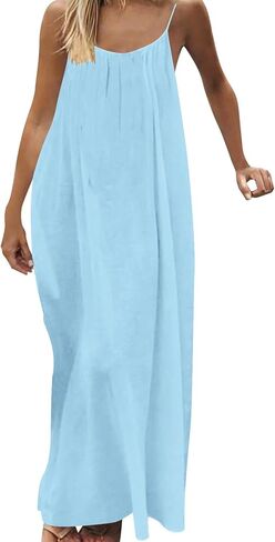 Backless Cami Dresses for Women Summer Sleevelesss House Maxi Dress Loose Lounge Long Beach Vacation Sundress 2026 in Saudi Arabia