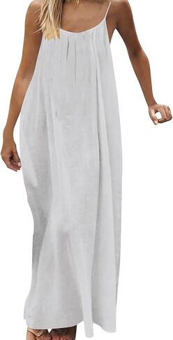 Backless Cami Dresses for Women Summer Sleevelesss House Maxi Dress Loose Lounge Long Beach Vacation Sundress 2026 in Saudi Arabia