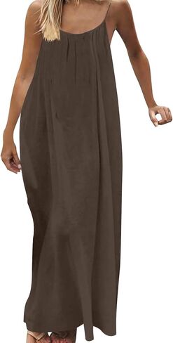 Backless Cami Dresses for Women Summer Sleevelesss House Maxi Dress Loose Lounge Long Beach Vacation Sundress 2026 in Saudi Arabia