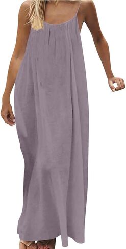 Backless Cami Dresses for Women Summer Sleevelesss House Maxi Dress Loose Lounge Long Beach Vacation Sundress 2026 in Saudi Arabia