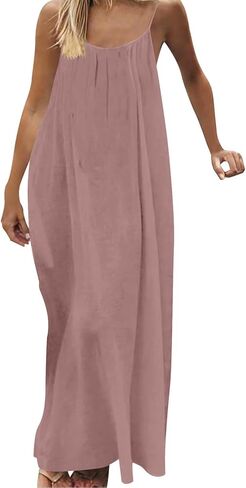 Backless Cami Dresses for Women Summer Sleevelesss House Maxi Dress Loose Lounge Long Beach Vacation Sundress 2026 in Saudi Arabia