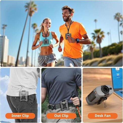 Portable Waist Fan 10000mAh Portable Waist Fan 18000RPM Neck Fan With Max 12H Working Time 5 Speeds adjustment with LED flashlight and Charging display Cooling for Outdoor Jobsite and etc in Saudi Arabia