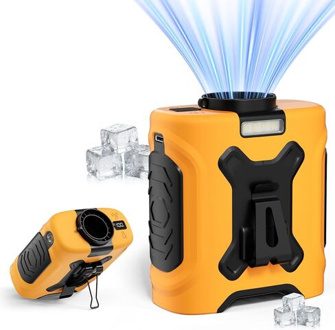 Portable Waist Fan 10000mAh Portable Waist Fan 18000RPM Neck Fan With Max 12H Working Time 5 Speeds adjustment with LED flashlight and Charging display Cooling for Outdoor Jobsite and etc in Saudi Arabia