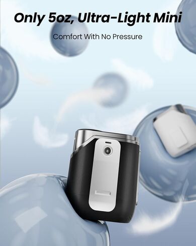 مروحة SWEETFULL المحمولة القابلة لإعادة الشحن - مراوح شخصية صغيرة بدون استخدام اليدين 5 أونصة لخصر الرقبة، تدفق هواء تربو 100 سرعة، مشبك قابل للارتداء على مروحة حزام القميص للجسم مع ضوء LED، السفر والعمل في الهواء الطلق (أسود) in Kuwait