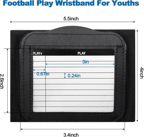 Lawei 10 Pack Youth Football Wristbands for Plays, Triple Window Playbook Wrist Coach Quarterback Armband for Flag Football, Tackle Footbalsl and Softball Signs, PVC Tactical Wristbands for Sports in Saudi Arabia