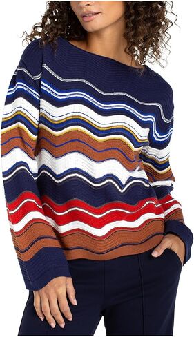 Liverpool Los Angeles Long Sleeve Boat Neck Scallop Hem Sweater in Saudi Arabia