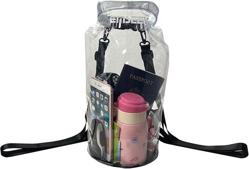 حقيبة شفافة معتمدة من الاستاد، حقيبة كروس مقاومة للماء، حقيبة ظهر شفافة وجافة، مناسبة للحفلات الموسيقية والمتحف الرياضي والسفر والشاطئ in Kuwait