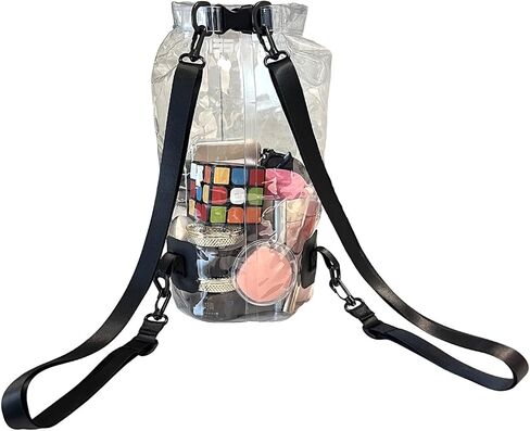 حقيبة شفافة معتمدة من الاستاد، حقيبة كروس مقاومة للماء، حقيبة ظهر شفافة وجافة، مناسبة للحفلات الموسيقية والمتحف الرياضي والسفر والشاطئ in Kuwait