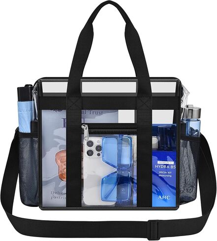 Clear Bag for Stadium Events 12x6x12 Clear Tote Bag with Zipper Closure Adjustable Strap for Sports Fans Crossbody Bag for Concerts Sports Events Festivals in Kuwait