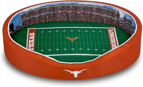 سرير كلاب بيضاوي ممتاز مرخص رسميًا من الرابطة الوطنية لرياضة الجامعات (NCAA)، مقاس كبير، تكساس لونجهورنز in Kuwait