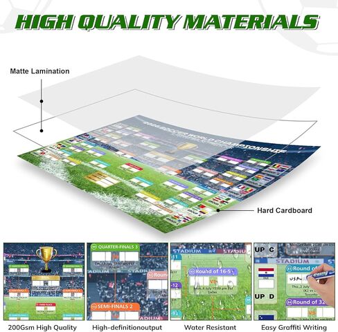 World Cup Schedule Poster 2026 World Soccer Game Wall Chart Poster No Crease World Cup Soccer Calendar Football Tournament Schedule Home Bar Party Decorations in Saudi Arabia