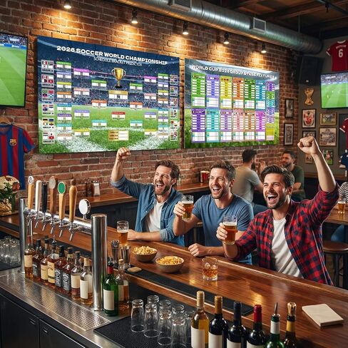 World Cup Schedule Poster 2026 World Soccer Game Wall Chart Poster No Crease World Cup Soccer Calendar Football Tournament Schedule Home Bar Party Decorations in Saudi Arabia