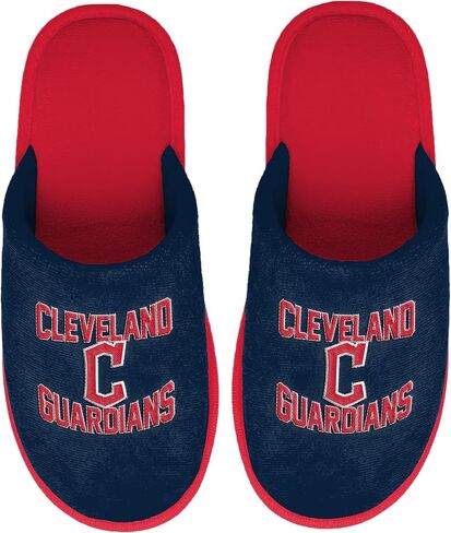 FOCO MLB Men's Official Primary Logo Wordmark Embroidered Stacked Team Logo Scuff Slide Slippers in Kuwait