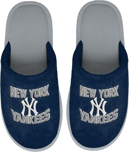 FOCO MLB Men's Official Primary Logo Wordmark Embroidered Stacked Team Logo Scuff Slide Slippers in Saudi Arabia