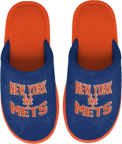 FOCO MLB Men's Official Primary Logo Wordmark Embroidered Stacked Team Logo Scuff Slide Slippers in Saudi Arabia