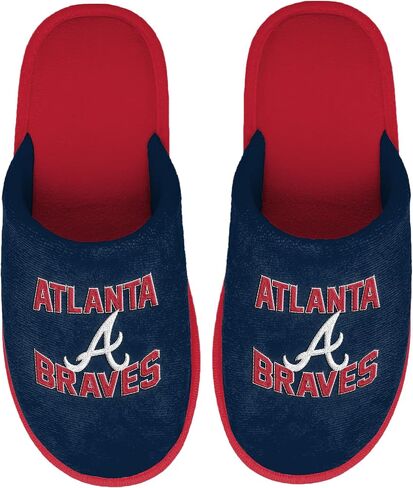 FOCO MLB Men's Official Primary Logo Wordmark Embroidered Stacked Team Logo Scuff Slide Slippers in Saudi Arabia