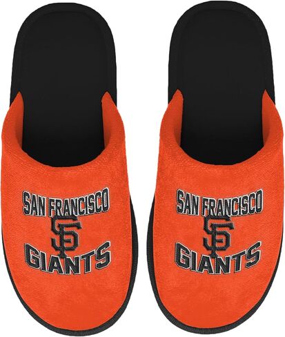 FOCO MLB Men's Official Primary Logo Wordmark Embroidered Stacked Team Logo Scuff Slide Slippers in Saudi Arabia