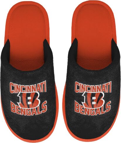 FOCO NFL Men's Official Primary Logo Wordmark Embroidered Stacked Team Logo Scuff Slide Slippers in Saudi Arabia