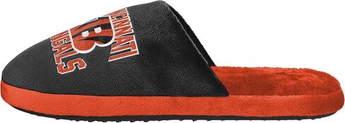 FOCO NFL Men's Official Primary Logo Wordmark Embroidered Stacked Team Logo Scuff Slide Slippers in Saudi Arabia