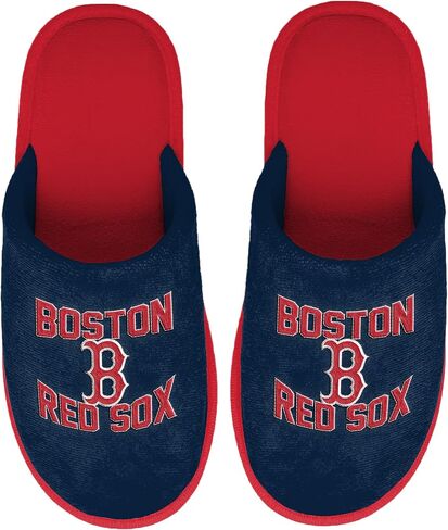 FOCO MLB Men's Official Primary Logo Wordmark Embroidered Stacked Team Logo Scuff Slide Slippers in Saudi Arabia