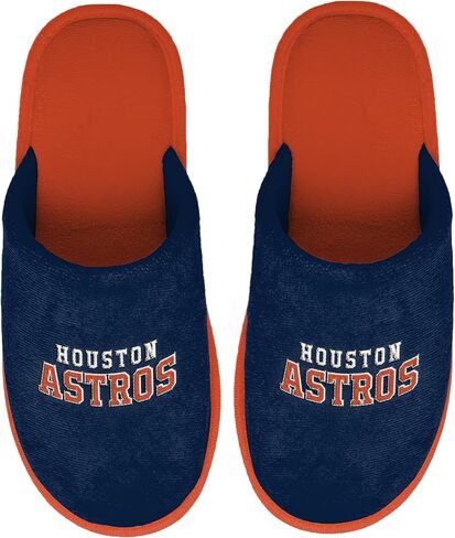 FOCO MLB Men's Official Primary Logo Wordmark Embroidered Stacked Team Logo Scuff Slide Slippers in Saudi Arabia