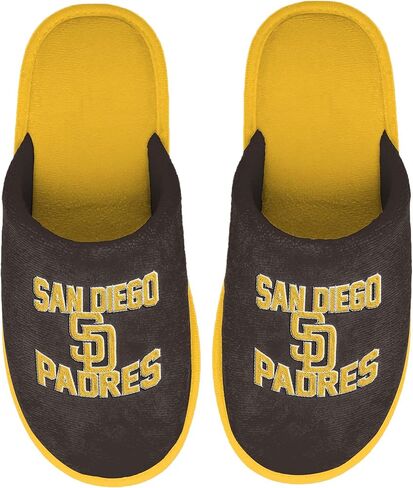 FOCO MLB Men's Official Primary Logo Wordmark Embroidered Stacked Team Logo Scuff Slide Slippers in Saudi Arabia