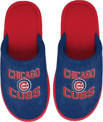 FOCO MLB Men's Official Primary Logo Wordmark Embroidered Stacked Team Logo Scuff Slide Slippers in Saudi Arabia