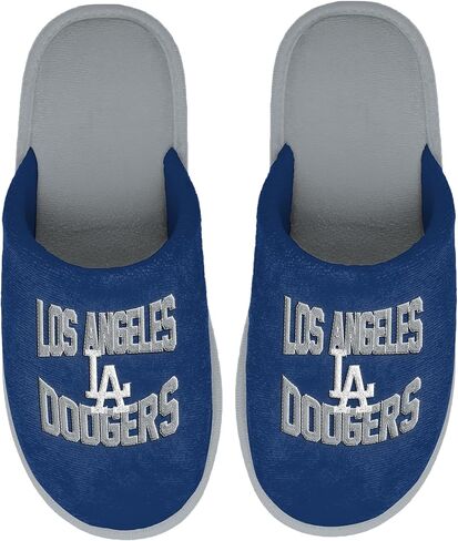FOCO MLB Men's Official Primary Logo Wordmark Embroidered Stacked Team Logo Scuff Slide Slippers in Saudi Arabia