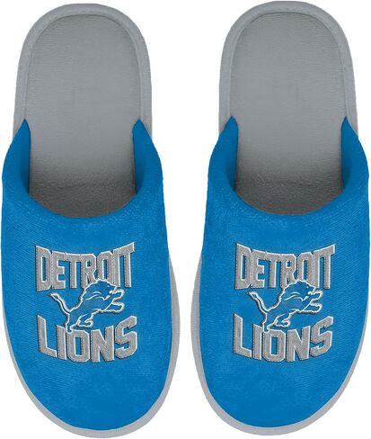 FOCO NFL Men's Official Primary Logo Wordmark Embroidered Stacked Team Logo Scuff Slide Slippers in Kuwait