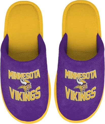 FOCO NFL Men's Official Primary Logo Wordmark Embroidered Stacked Team Logo Scuff Slide Slippers in Saudi Arabia