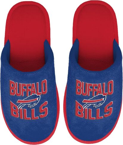 FOCO NFL Men's Official Primary Logo Wordmark Embroidered Stacked Team Logo Scuff Slide Slippers in Saudi Arabia