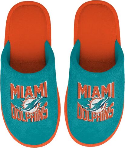 FOCO NFL Men's Official Primary Logo Wordmark Embroidered Stacked Team Logo Scuff Slide Slippers in Saudi Arabia