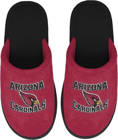 FOCO NFL Men's Official Primary Logo Wordmark Embroidered Stacked Team Logo Scuff Slide Slippers in Saudi Arabia