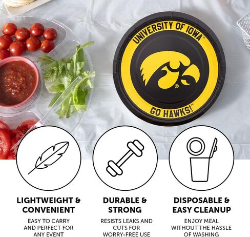 Desert Cactus University of Iowa Paper Plates UI Hawkeyes 20 Count 9 inch Round Plates for Tailgates, Parties, Graduation and Events (Design A) in Saudi Arabia
