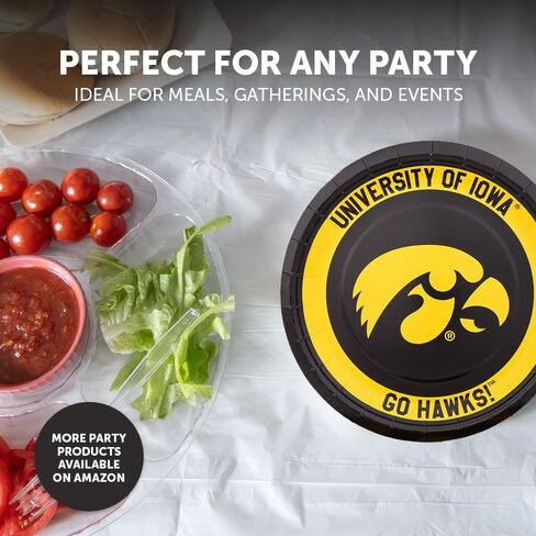 Desert Cactus University of Iowa Paper Plates UI Hawkeyes 20 Count 9 inch Round Plates for Tailgates, Parties, Graduation and Events (Design A) in Saudi Arabia