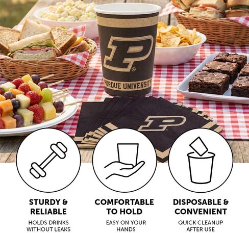 Desert Cactus Purdue University Paper Cups PU Boilermakers 20 Count 9 Ounce Cold Beverage Cups for Tailgates, Graduation and Events (Design A) in Saudi Arabia