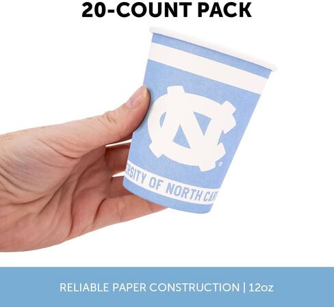 Desert Cactus University of North Carolina Paper Cups UNC Tar Heels 20 Count 9 Ounce Cold Beverage Cups for Tailgates, Graduation and Events (Design A) in Saudi Arabia
