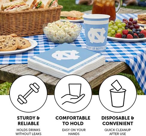 Desert Cactus University of North Carolina Paper Cups UNC Tar Heels 20 Count 9 Ounce Cold Beverage Cups for Tailgates, Graduation and Events (Design A) in Saudi Arabia