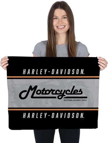 Northwest Harley-Davidson Vintage Stripes Rally Towel, Lightweight Motorcycle Absorbent Cloth for Events and Rides, 15 x 18 in in Saudi Arabia