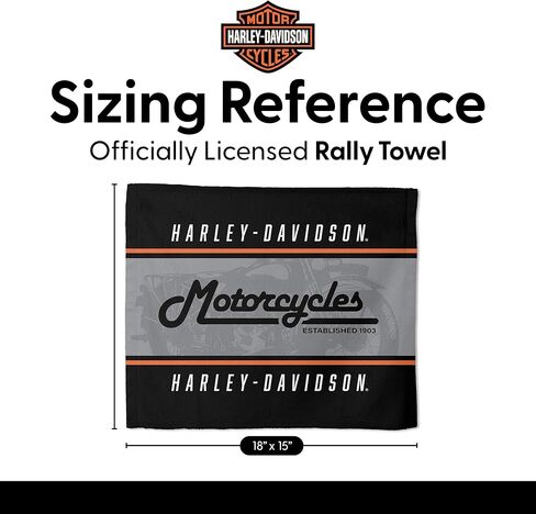 Northwest Harley-Davidson Vintage Stripes Rally Towel, Lightweight Motorcycle Absorbent Cloth for Events and Rides, 15 x 18 in in Saudi Arabia