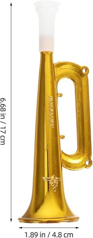 12pcs Kids Plastic Trumpet Noise Makers, Party Musical Blow Horn Cheering Horn Trumpets for Soccer Games Sport Events Birthday Party Favors (Gold) in Saudi Arabia