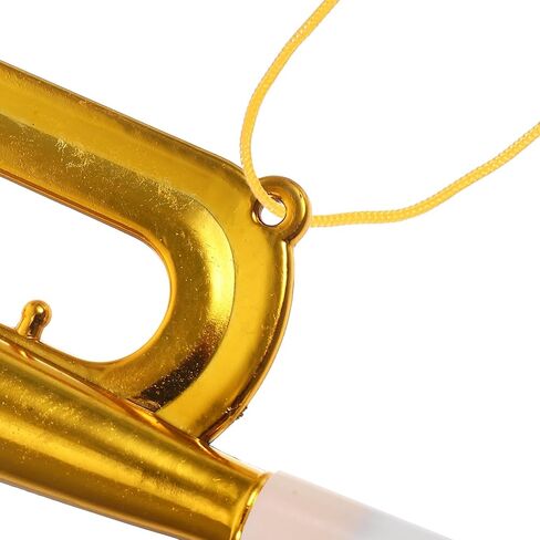 12pcs Kids Plastic Trumpet Noise Makers, Party Musical Blow Horn Cheering Horn Trumpets for Soccer Games Sport Events Birthday Party Favors (Gold) in Saudi Arabia