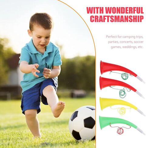 Gatuida 4pcs Stadium Horn Small Plastic Cheering Trumpet Blow Air Horns Loud Sound Noisemaker for Sporting Events Soccer Games Graduation School Party Favors (Random Color) in Saudi Arabia