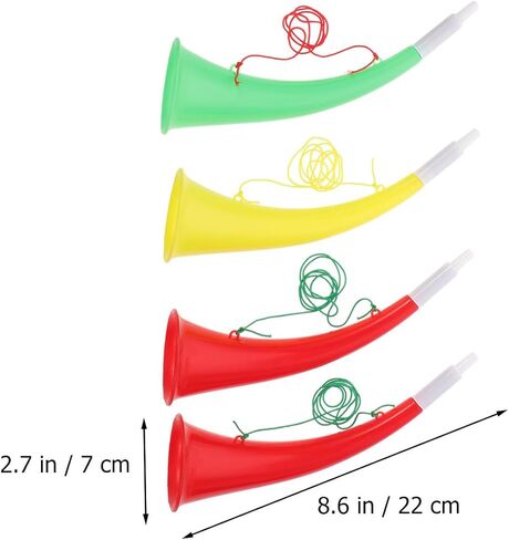 Gatuida 4pcs Stadium Horn Small Plastic Cheering Trumpet Blow Air Horns Loud Sound Noisemaker for Sporting Events Soccer Games Graduation School Party Favors (Random Color) in Saudi Arabia