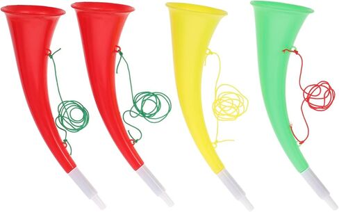 Gatuida 4pcs Stadium Horn Small Plastic Cheering Trumpet Blow Air Horns Loud Sound Noisemaker for Sporting Events Soccer Games Graduation School Party Favors (Random Color) in Saudi Arabia
