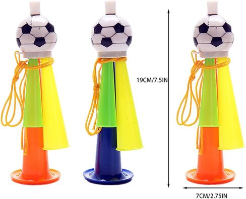 5pcs Soccer Horns - Loud Sporting - Perfect for Matches, Parties & Celebrations - Durable Noise Makers(Random Color) 19cm in Kuwait