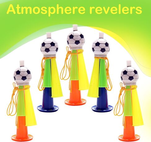 5pcs Soccer Horns - Loud Sporting - Perfect for Matches, Parties & Celebrations - Durable Noise Makers(Random Color) 19cm in Kuwait